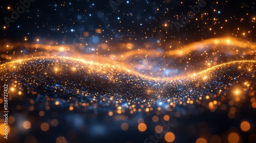 Colorful abstract wave pattern representing sound and light interactions at n...