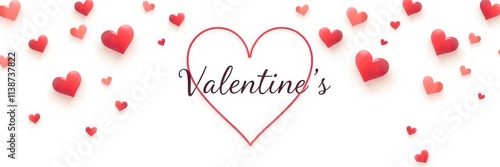 Wallpaper Mural Elegant thin line heart design, romantic Valentine's Day sale banner, thin lines,texture Torontodigital.ca