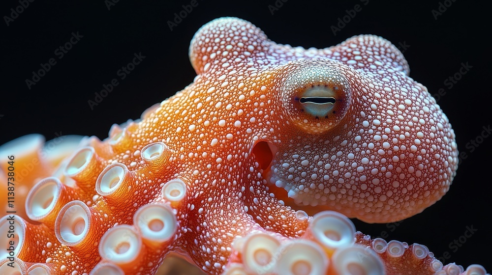 An underwater shot of a distinctive sea creature featuring elaborate textures. An underwater shot of a distinctive sea creature featuring elaborate textures.