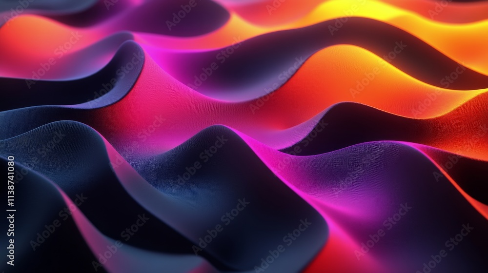 Obraz premium Colorful abstract waves create a vibrant visual experience with flowing textures