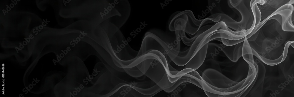 Obraz premium Abstract swirls of smoke billowing on a black background, modern, texture