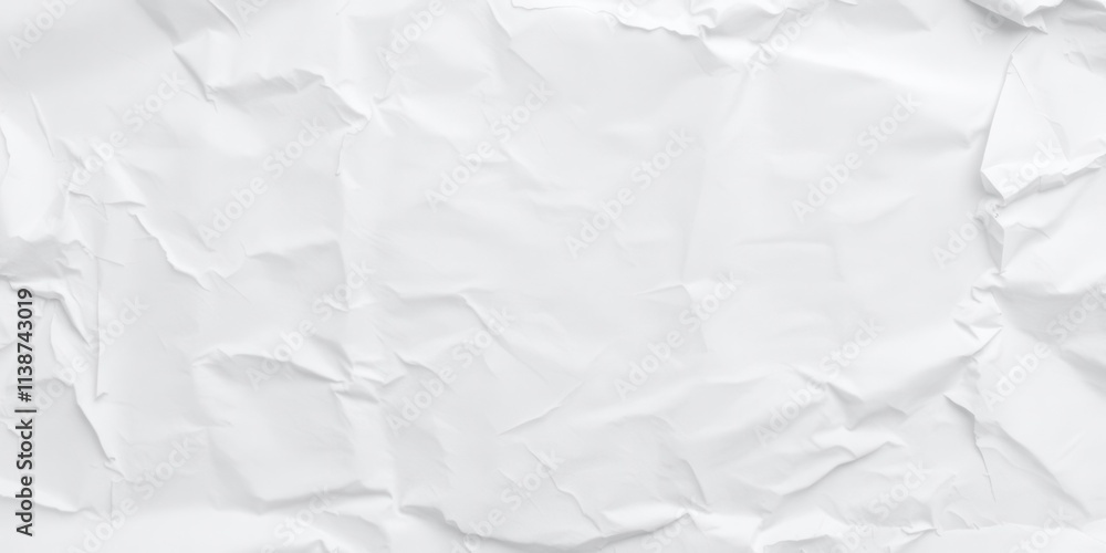Fototapeta premium White creased poster texture with subtle wrinkles and folds, creating a unique and artistic background, textured, blank, background