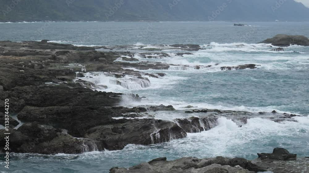 Seascape in Exotic Country with the Force of Waves 4K Nature Video Seascape in Exotic Country with the Force of Waves 4K Nature Video