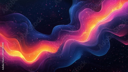 Waves of glowing orange light creating mesmerizing patterns in a surreal land...