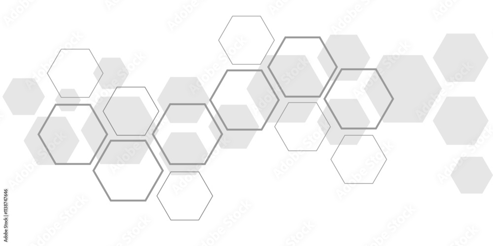 Abstract white and grey hexagon technology geometric pattern concept white background. Use for template, wallpaper, website vector illustration. Abstract white and grey hexagon technology geometric pattern concept white background. Use for template, wallpaper, website vector illustration.