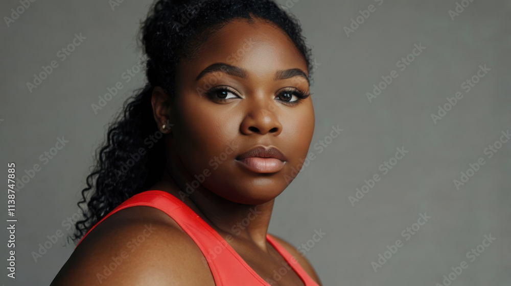 Retrato de una hermosa mujer negra con sobrepeso
Retrato de una hermosa mujer negra con sobrepeso