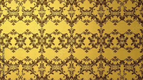 Wallpaper Mural Elegant seamless damask wallpaper design in gold and black, vintage, ornate Torontodigital.ca