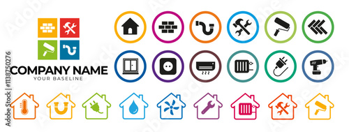 Construction logo and icons