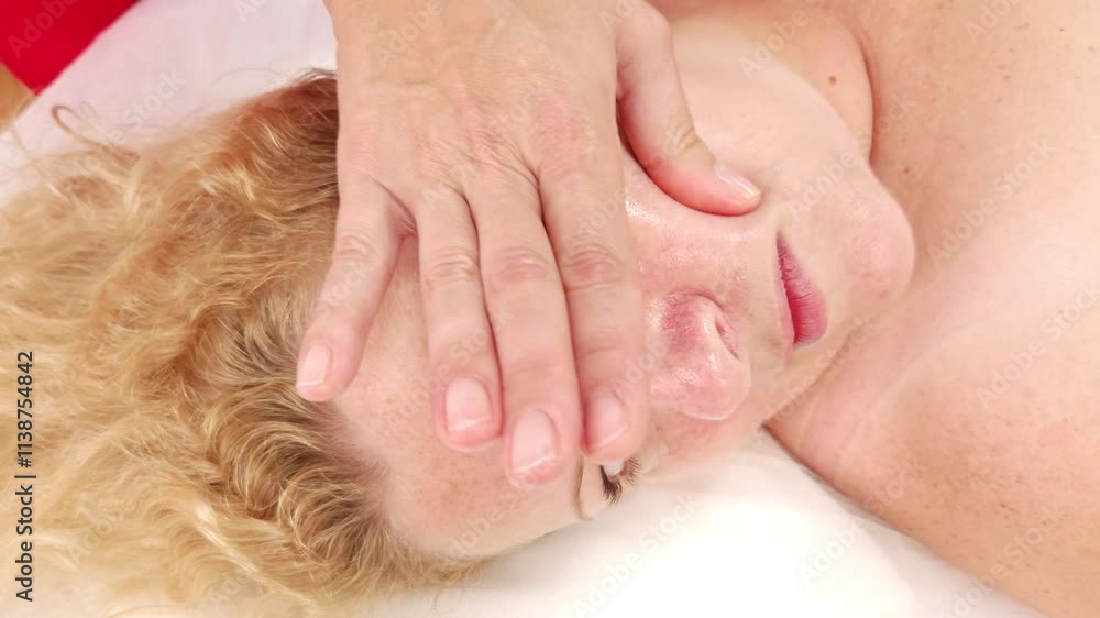 Non-surgical face lift of a woman - Italian modeling massage Gym Non-surgical face lift of a woman - Italian modeling massage Gym