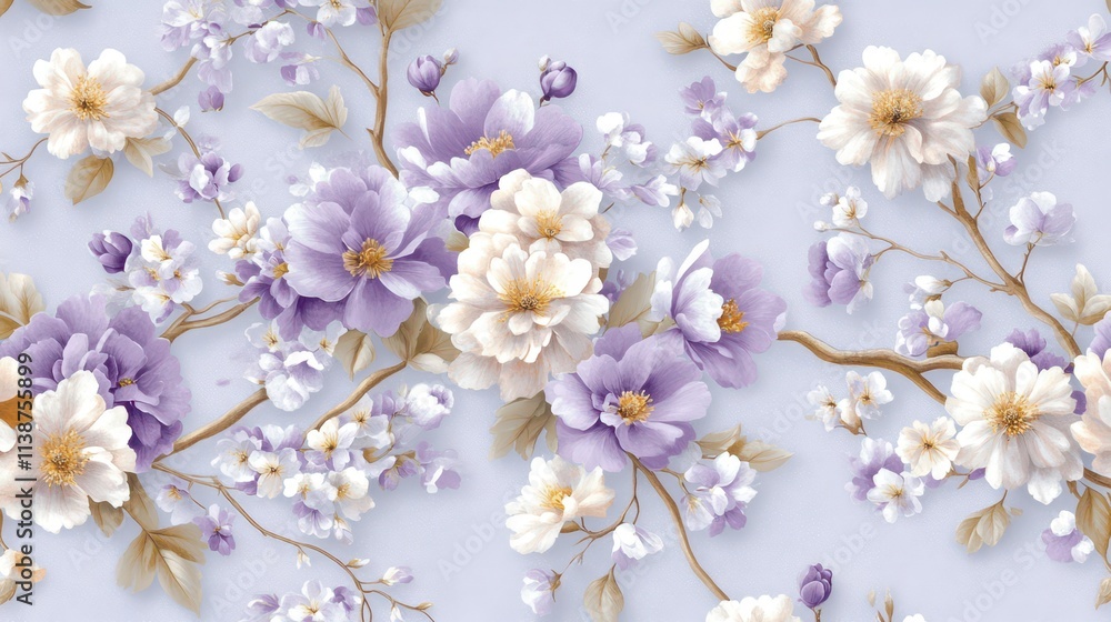 Soft spring floral abstract background in peach and lilac shades for serene decor Soft spring floral abstract background in peach and lilac shades for serene decor