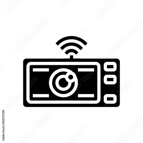 camera autonomous vehicle glyph icon vector. camera autonomous vehicle sign. isolated symbol illustration