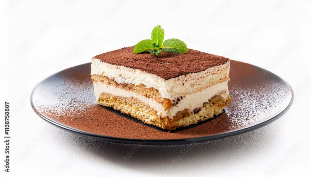 piece of tiramisu dessert isolated on white background piece of tiramisu dessert isolated on white background