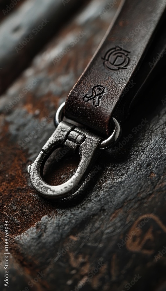 Macro Shot of Custom Branding on Lanyard Clip for Promotional Design and Branding Material Macro Shot of Custom Branding on Lanyard Clip for Promotional Design and Branding Material