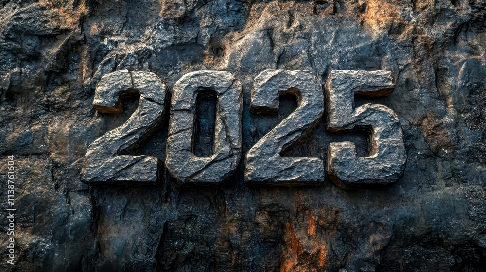 2025 carved in stone embodies the future on a textured rock surface 2025 carved in stone embodies the future on a textured rock surface