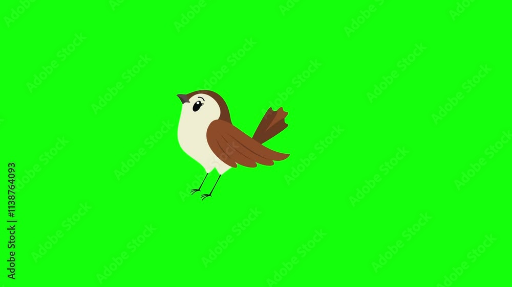 cartoon animation sparrow flying. sparrow logo. sparrow icon. cartoon animation sparrow flying. sparrow logo. sparrow icon.