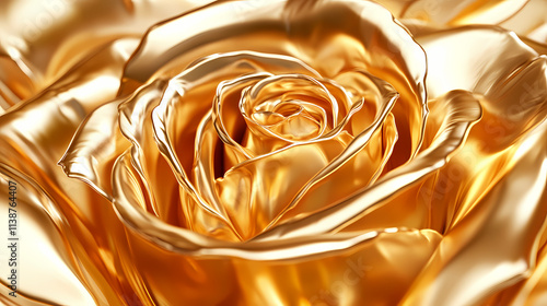 Fototapeta Naklejka Na Ścianę i Meble -  Golden rose foil texture with shiny metallic finish and intricate noise patterns. metallic finish. illustration. Aureate. Illustration