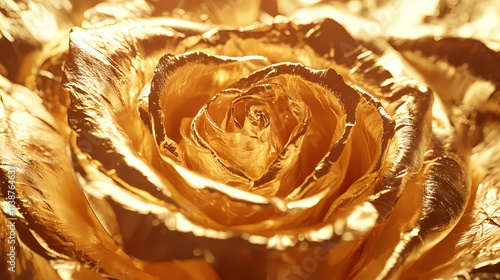 Fototapeta Naklejka Na Ścianę i Meble -  Golden rose foil texture with shiny metallic finish and intricate noise patterns. metallic finish. illustration. Aureate. Illustration