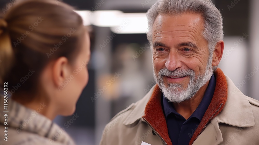 Fototapeta premium A professional coach engages in conversation with a client, showcasing a warm and encouraging interaction