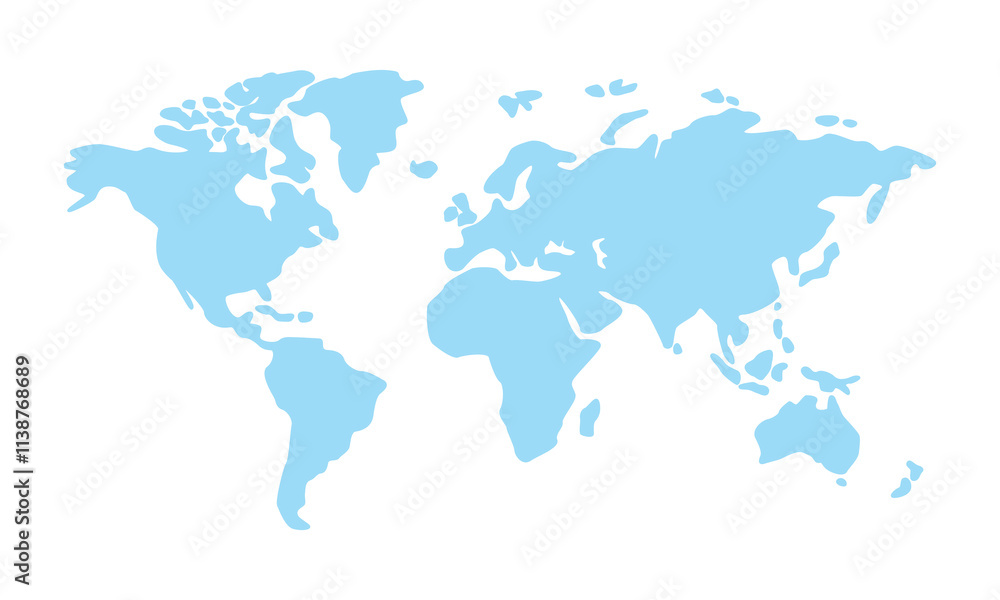 Vector illustration of world map, silhouettes of continents. Eurasia, America, Africa, Australia. Vector illustration of world map, silhouettes of continents. Eurasia, America, Africa, Australia.