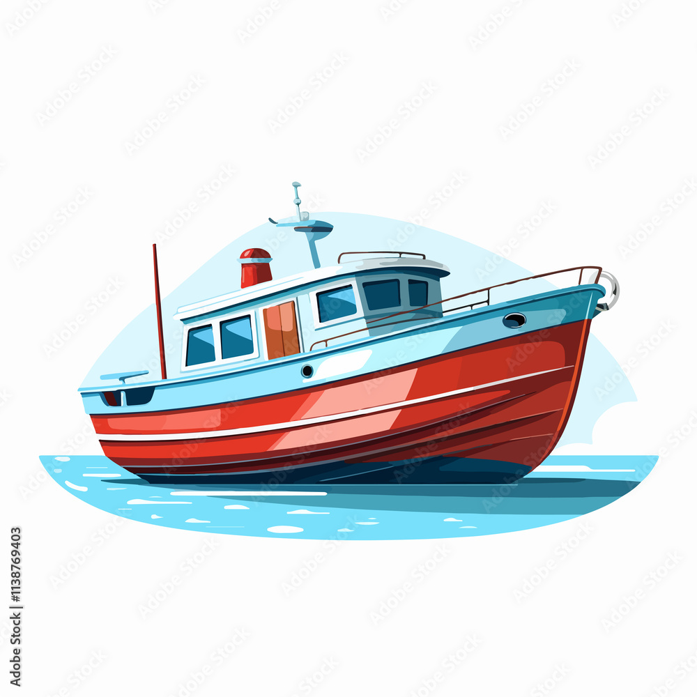 Flat Vector Boat Illustration for Design Projects and Visual Representation Flat Vector Boat Illustration for Design Projects and Visual Representation