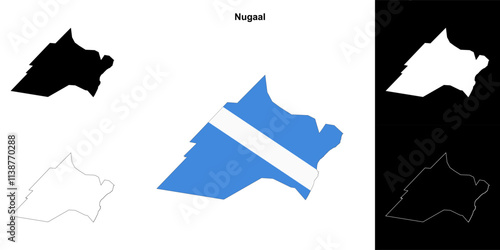 Nugaal region outline map set photo