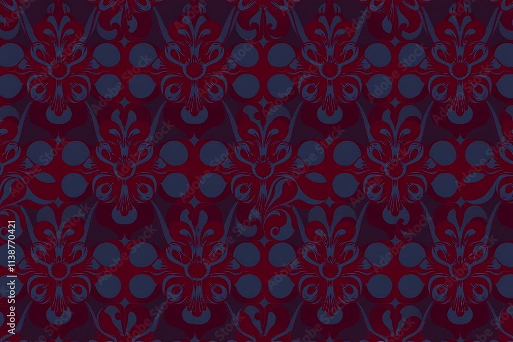 Crimson Damask Seamless Pattern Crimson Damask Seamless Pattern