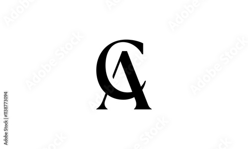 Letters CA logo - Classic prestigious and luxurious C and A monogram
