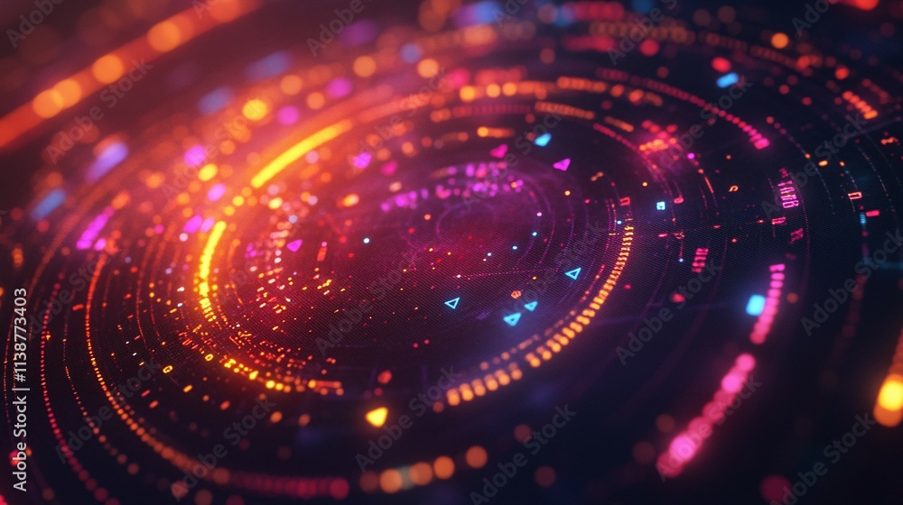Abstract Digital Data Visualization Colorful Glow Abstract Digital Data Visualization Colorful Glow