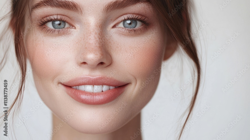 Radiant White Teeth of a Young Woman. Essence of Oral Health and Bright Smiles in a Close-Up Shot on a Clean Background Radiant White Teeth of a Young Woman. Essence of Oral Health and Bright Smiles in a Close-Up Shot on a Clean Background