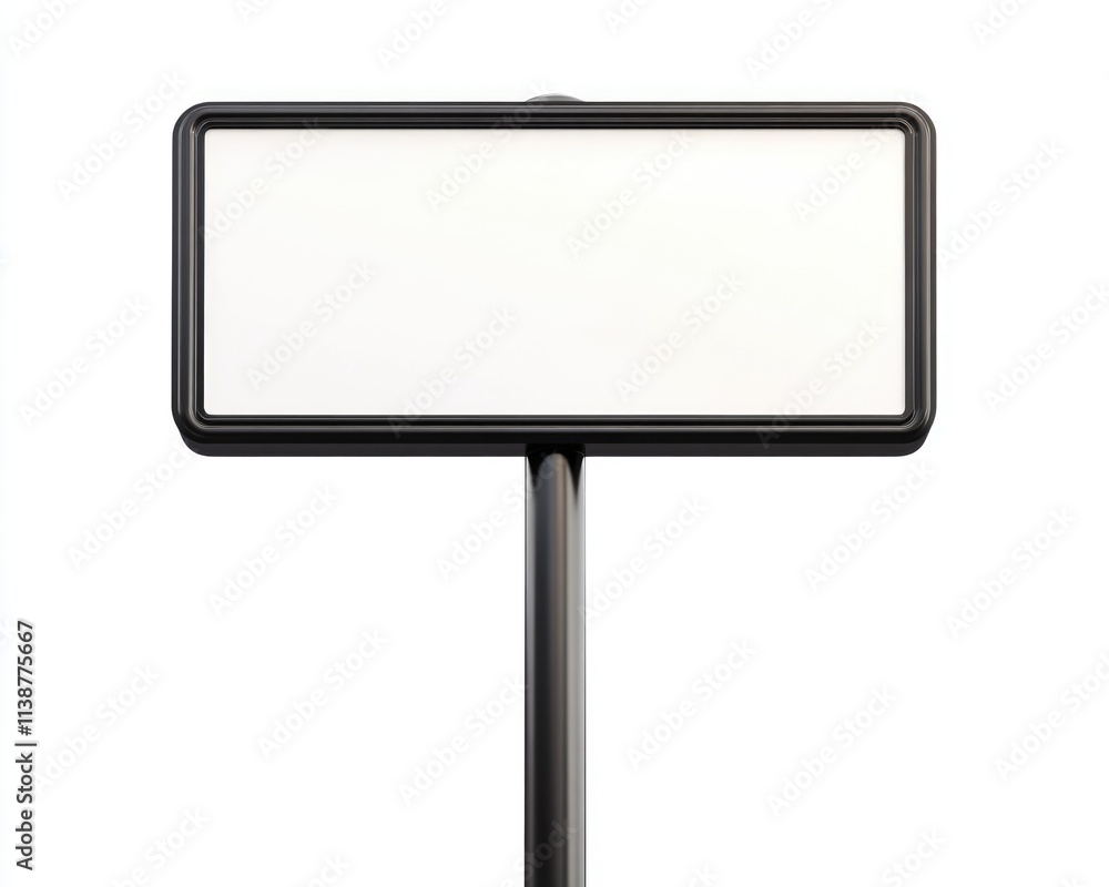 Unmarked Street Sign on Post, Ready for Directional Guidance in Urban Setting Unmarked Street Sign on Post, Ready for Directional Guidance in Urban Setting