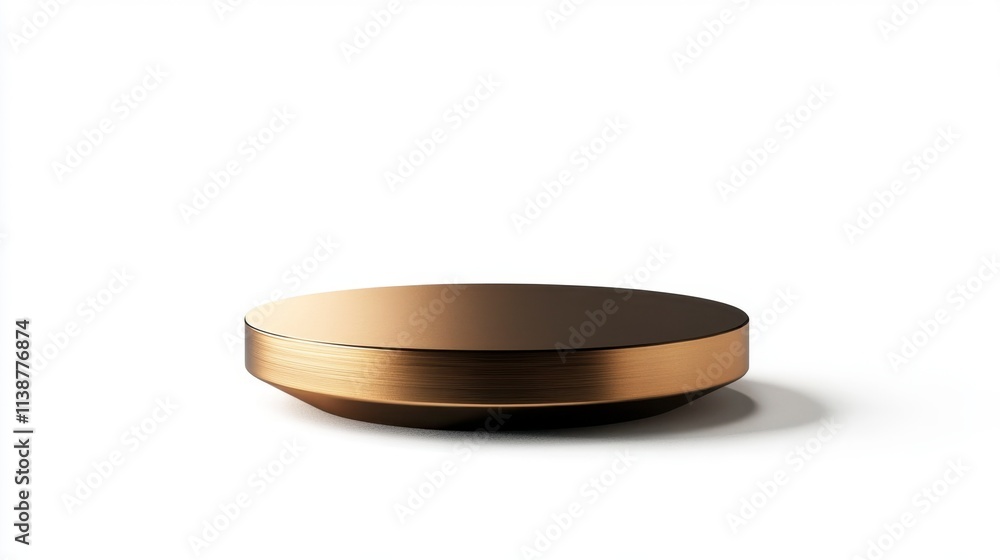 Elegant Gold Cylinder Display Stand on White Background - Product Mockup Elegant Gold Cylinder Display Stand on White Background - Product Mockup