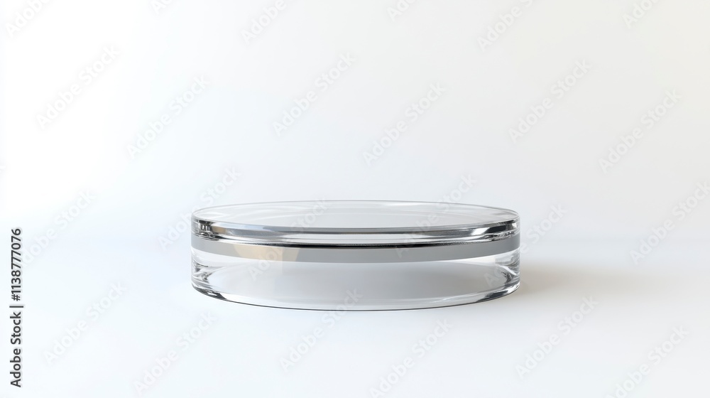 Empty Glass Cosmetic Jar on White Background - Mockup Empty Glass Cosmetic Jar on White Background - Mockup