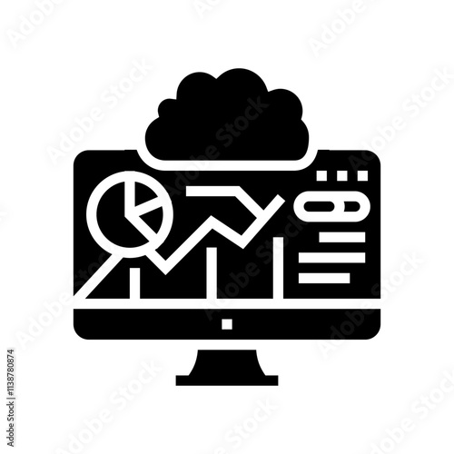 dashboard monitoring cloud computing glyph icon vector. dashboard monitoring cloud computing sign. isolated symbol illustration