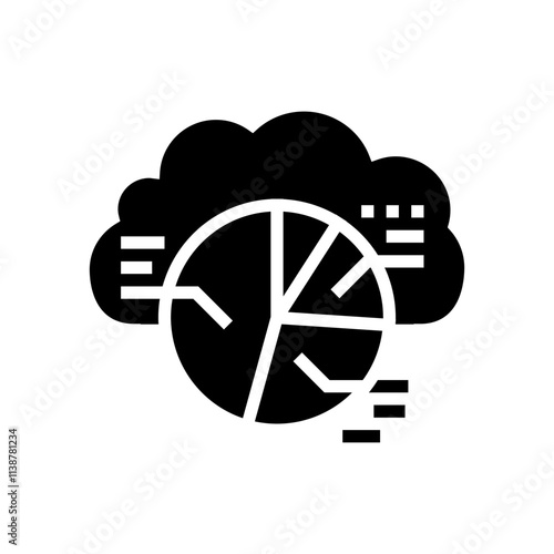 graph cloud computing glyph icon vector. graph cloud computing sign. isolated symbol illustration