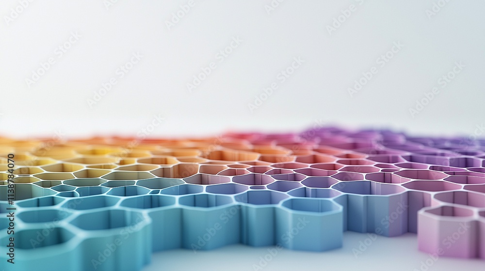 Fototapeta premium Contingency planning concept illustrated by colorful fractal patterns, stark white background, adaptability and resilience concept.