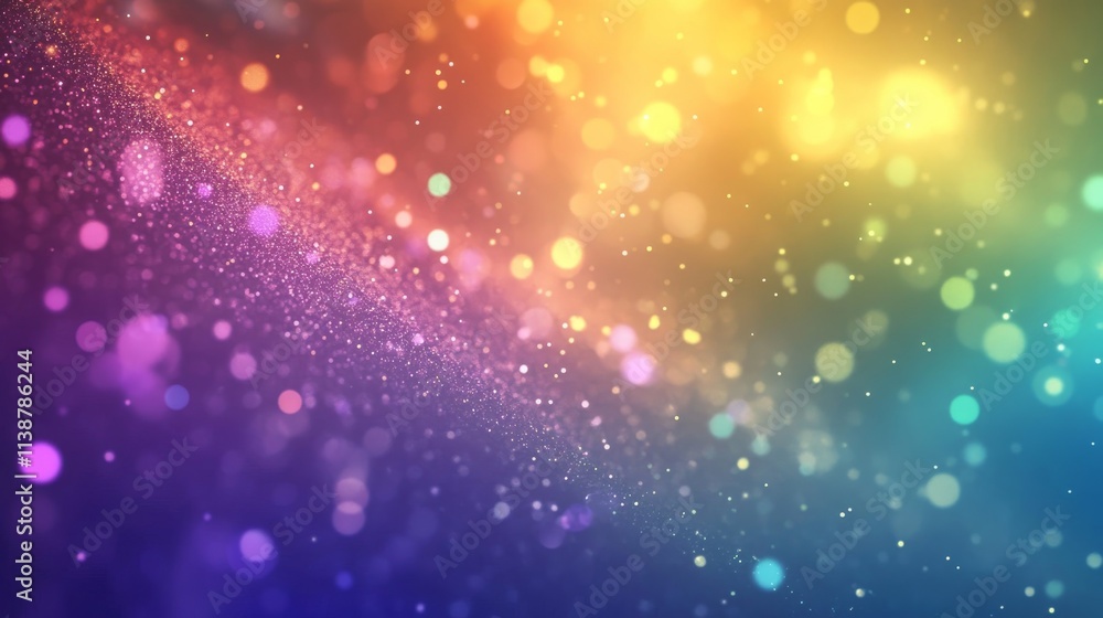 Fototapeta premium Abstract gradient particle waves seamlessly flowing with soft light and bokeh. rainbow color digital waves. Technology, engineering, science and artificial intelligence background. 4k loop.