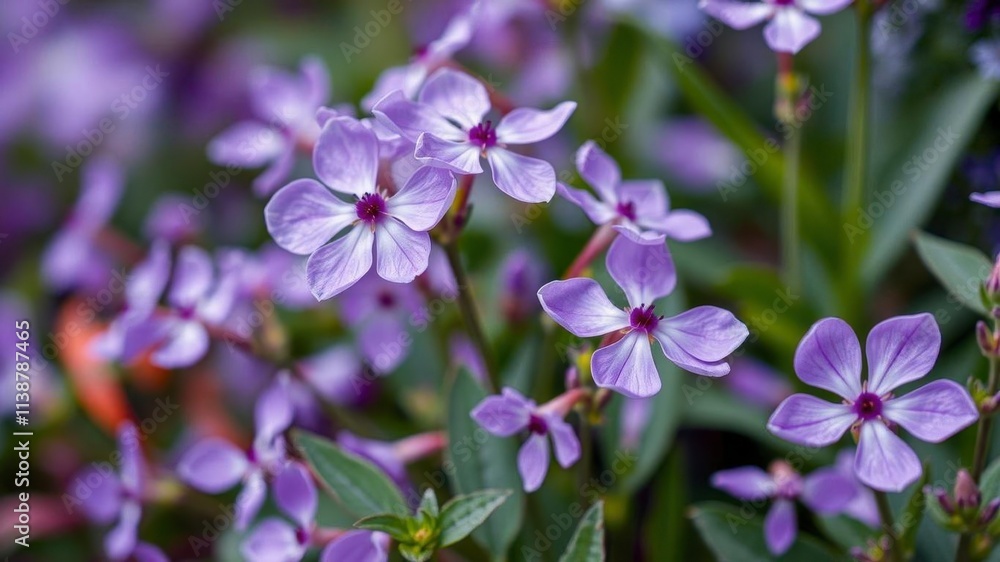 Vibrant purple flower petals and leaves, delicate, close-up, purple Vibrant purple flower petals and leaves, delicate, close-up, purple