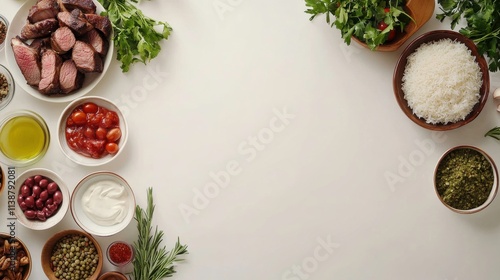 Festive Eid Meal with Lamb and Rice on the Table photo