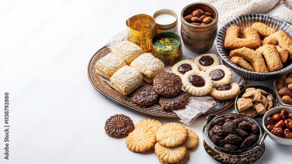 Elegant Eid Cookies on a Decorative Platter Elegant Eid Cookies on a Decorative Platter