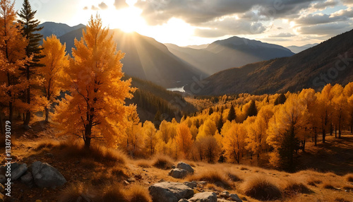 sunset in the mountains