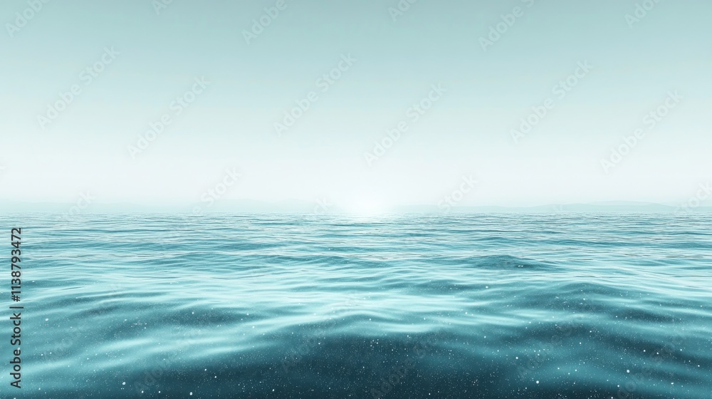 Calm turquoise ocean with soft horizon view Calm turquoise ocean with soft horizon view