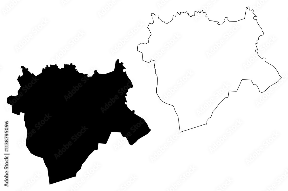 Fototapeta premium Aktobe Region (Republic of Kazakhstan, Regions of Kazakhstan) map vector illustration, scribble sketch Aktobe map