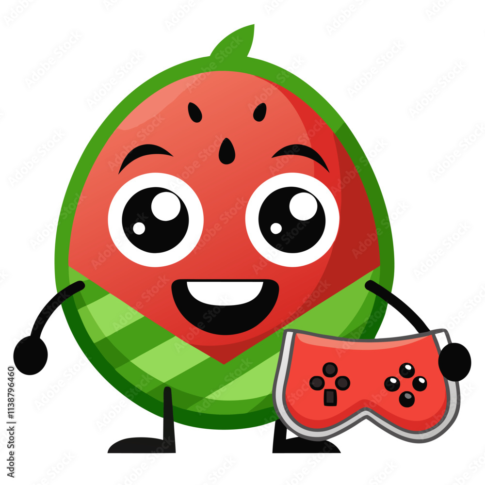 Obraz premium Watermelon Mascot Logos: Coffee Cup, Angry Gamer, Boxing Gloves, Reading Book Vector Designs, Creative watermelon mascot logos: vector, cartoon, clipart, fun designs for various themes