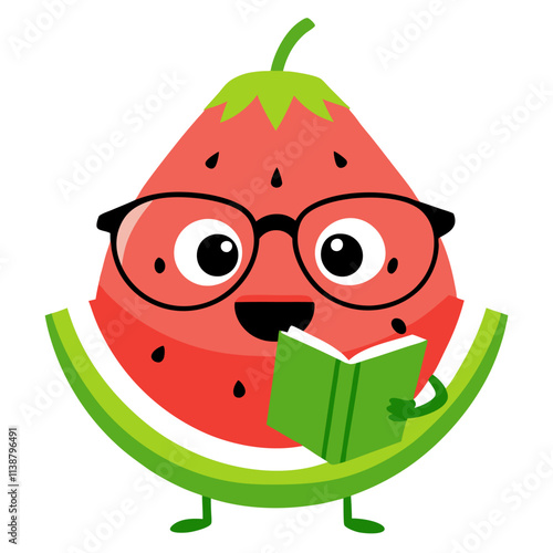 Watermelon Mascot Logos: Coffee Cup, Angry Gamer, Boxing Gloves, Reading Book Vector Designs, Creative watermelon mascot logos: vector, cartoon, clipart, fun designs for various themes photo