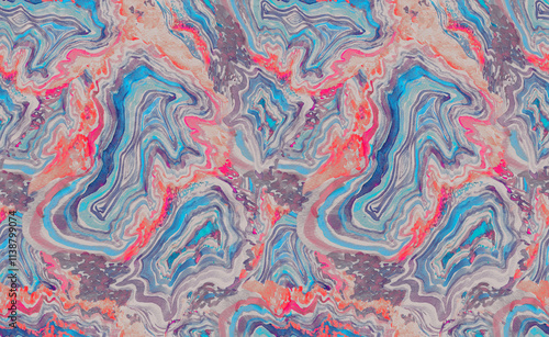 Modern pattern with textured layers of minerals painted with watercolors in lilac shades photo