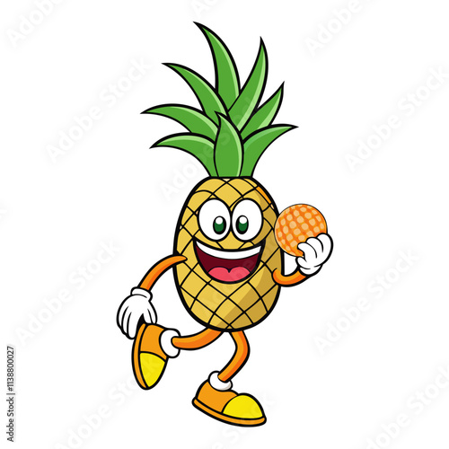 Pineapple Mascot Logo: Coffee Cup, Gaming Controller, Boxing Gloves, Vector Clipart & More, Quirky Pineapple Mascot logos in vector, clipart, and line art styles for digital design projects. photo