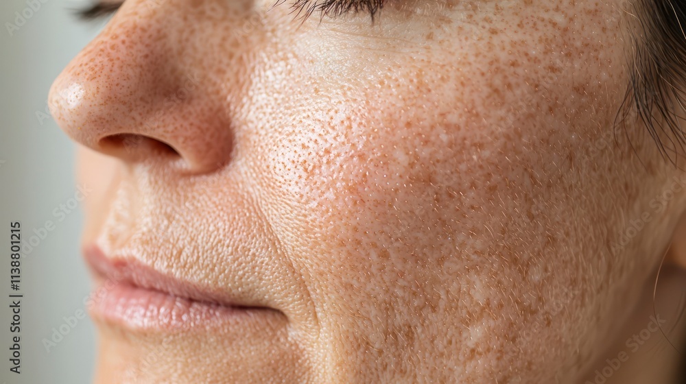a woman skin after a professional facial treatment, showing smooth, clear, and radiant skin. a woman skin after a professional facial treatment, showing smooth, clear, and radiant skin.