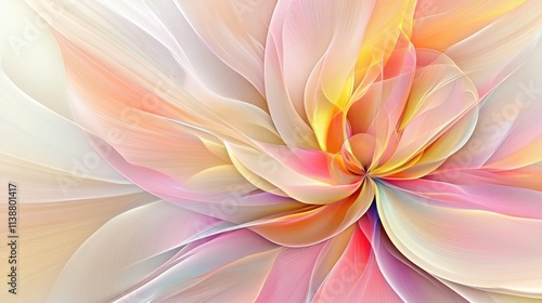 Wallpaper Mural Abstract flower design with gentle, flowing petals in pastel hues. Torontodigital.ca