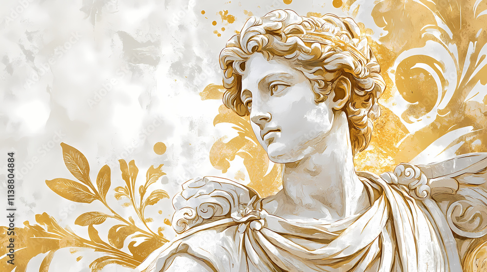 Obraz premium Hand painted watercolor of ancient greek art