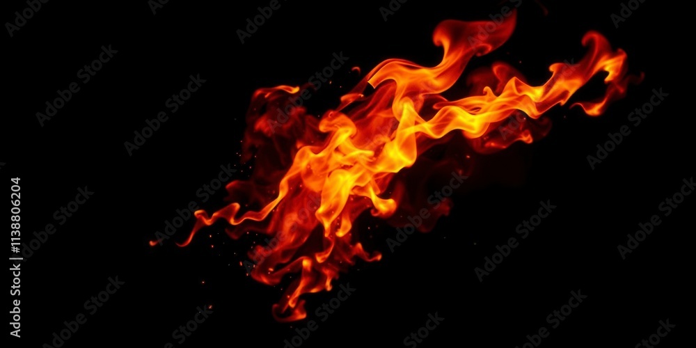 Fiery red and orange flames blazing against a dark black background, dark, black Fiery red and orange flames blazing against a dark black background, dark, black